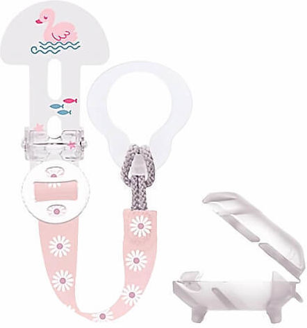 Mam Κλιπ Πιπίλας Clip It! & Cover από Ύφασμα Ροζ - Image 1