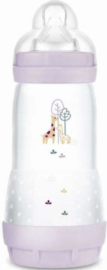 Mam Πλαστικό Μπιμπερό Easy Start Κατά των Κολικών με Θηλή Σιλικόνης για 4+ μηνών Λιλά Forest 320ml - Image 1