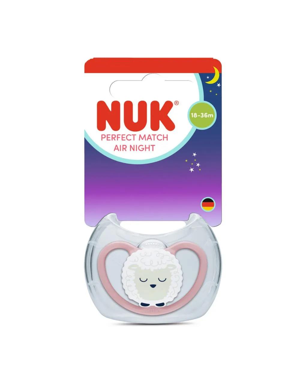 87e74bc1-xz_1600934 Nuk πιπίλα σιλικόνης perfect match air night με θήκη 18-36m pink sheep - Image 1