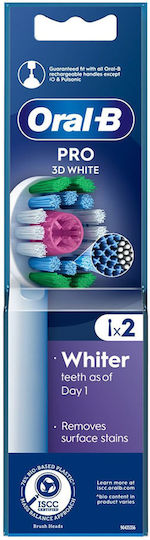 Oral-B Pro 3D White Ανταλλακτικές Κεφαλές για Ηλεκτρική Οδοντόβουρτσα 2τμχ - Image 1