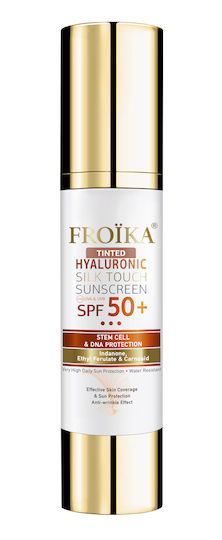 Froika Hyaluronic Silk Touch Tinted SPF 50+ Αδιάβροχη Αντηλιακή Κρέμα Προσώπου με Χρώμα 50ml - Image 1