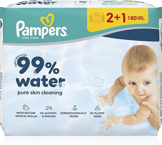 99% Water Μωρομάντηλα, χωρίς Οινόπνευμα & Parabens 3x60τμχ - Image 1