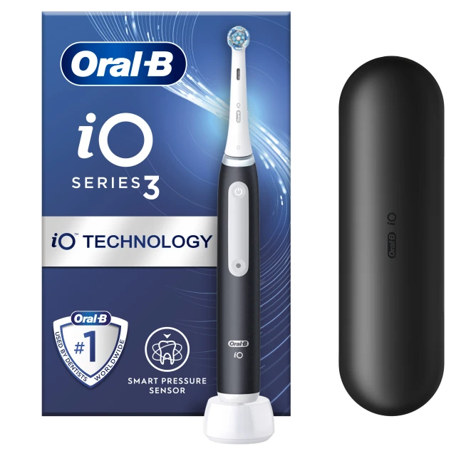 50ba16aa9891c605e8e2930cae2fb395.jpeg Oral-B iO 3 Magnetic Black Μαύρη Ηλεκτρική Οδοντόβουρτσα, 1 Κεφαλή Βουρτσίσματος, 1 Θήκη Ταξιδιού - Image 1
