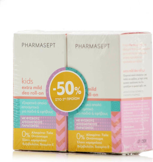 xlarge_20220610100842_pharmasept_kids_extra_mild_aposmitiko_se_roll_on_choris_alouminio_2x50ml Pharmasept Extra Mild Deo Roll-On Παιδικό Αποσμητικό 50ml 2τμχ - Image 1