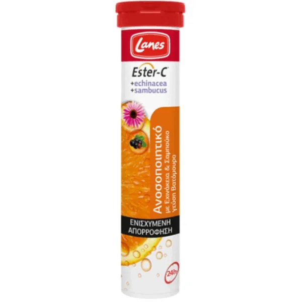 5201314068464 Lanes Ester-C Echinacea & Sambucus 20 eff tabs - Image 1