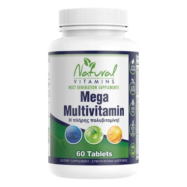 805731993610 (1) Natural Vitamins Mega Multivitamin 60 δισκία - Image 1
